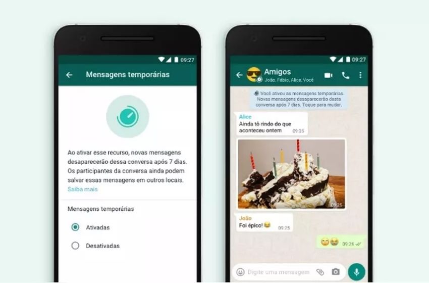 WhatsApp lança mensagens temporárias que desaparecem após 7 dias.